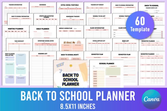 Editable Back to School Planner Canva - Digital
