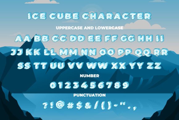 Ice Cube Font PNG with transparent background - Preview 3