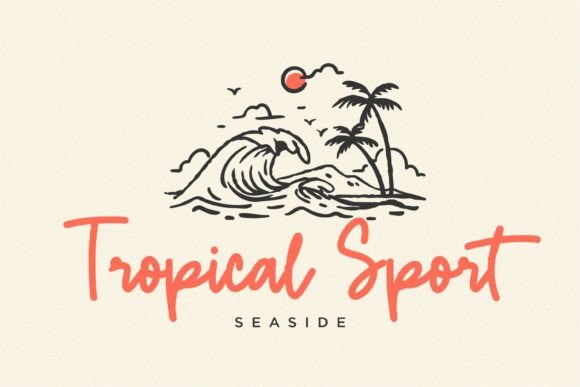 Island Beach Font PNG with transparent background - Preview 1
