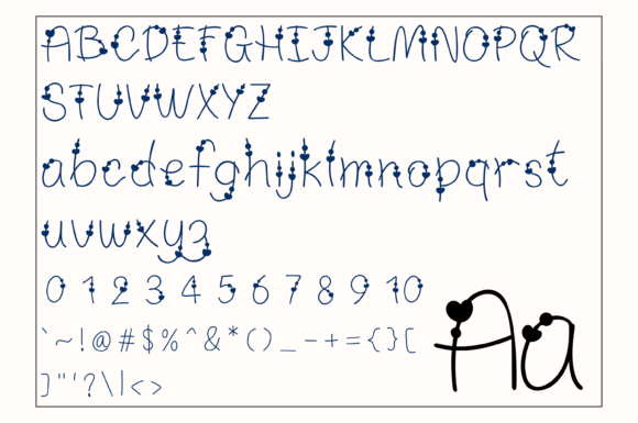Lonely Heart Font PNG with transparent background - Preview 1