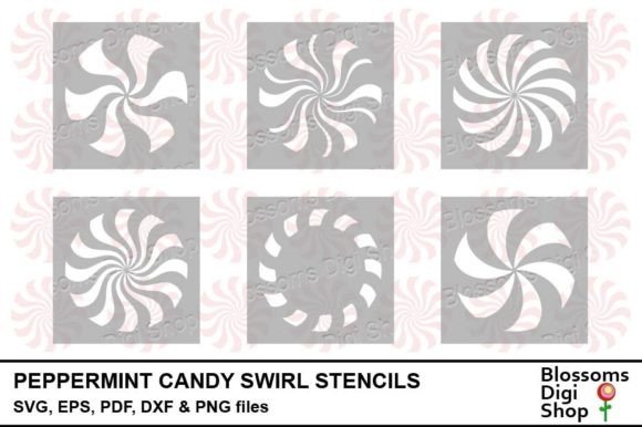 Peppermint Candy Swirl Stencils