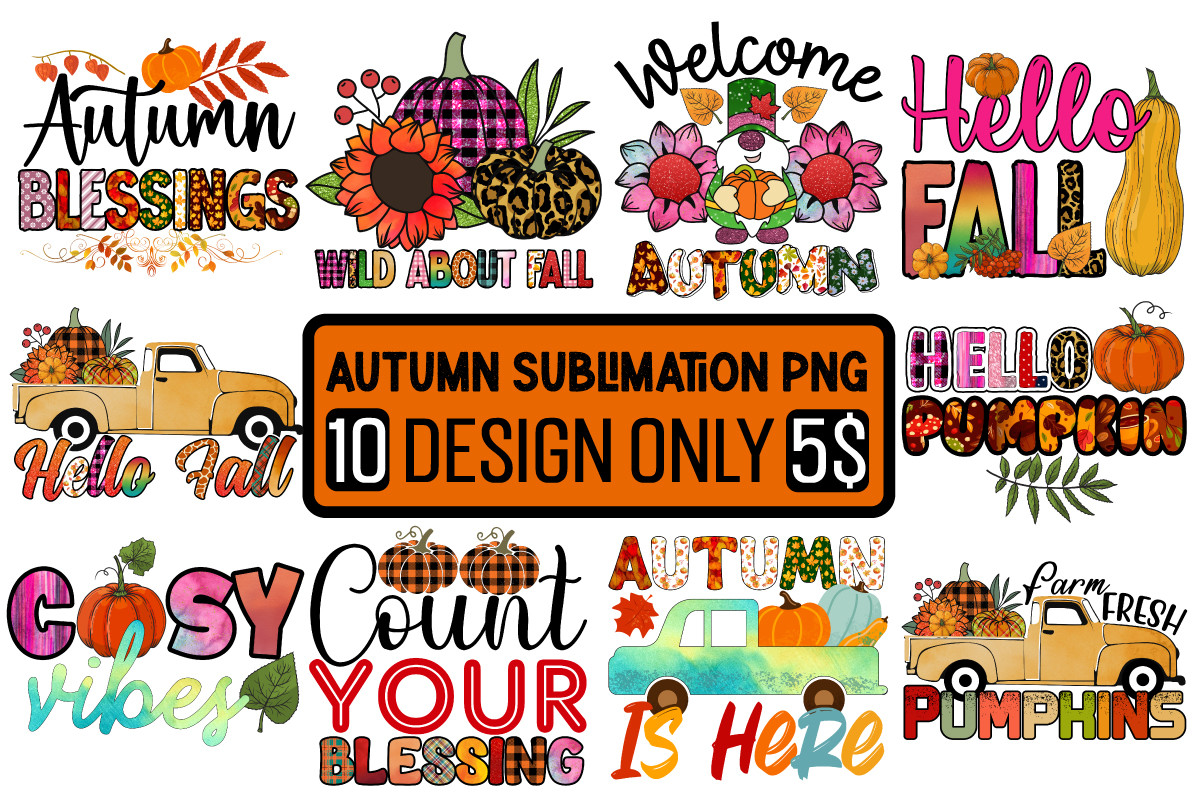 Autumn Sublimation PNG Bundle Graphic by Lima Creative · Creative Fabrica