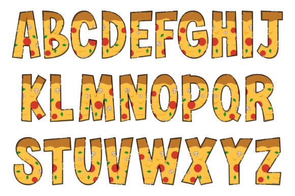Fresh Pizza Font PNG with transparent background - Preview 1