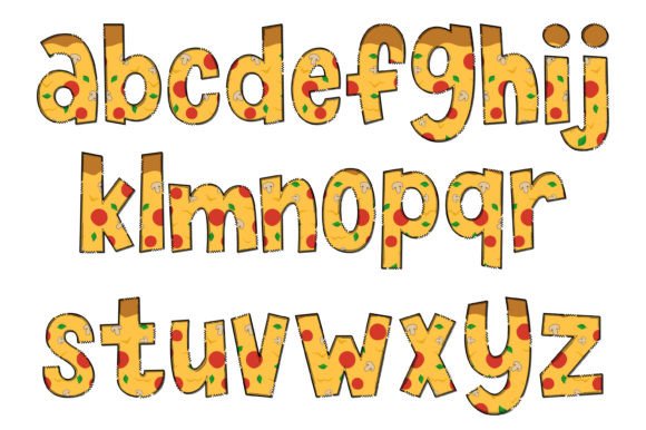 Fresh Pizza Font PNG with transparent background - Preview 2