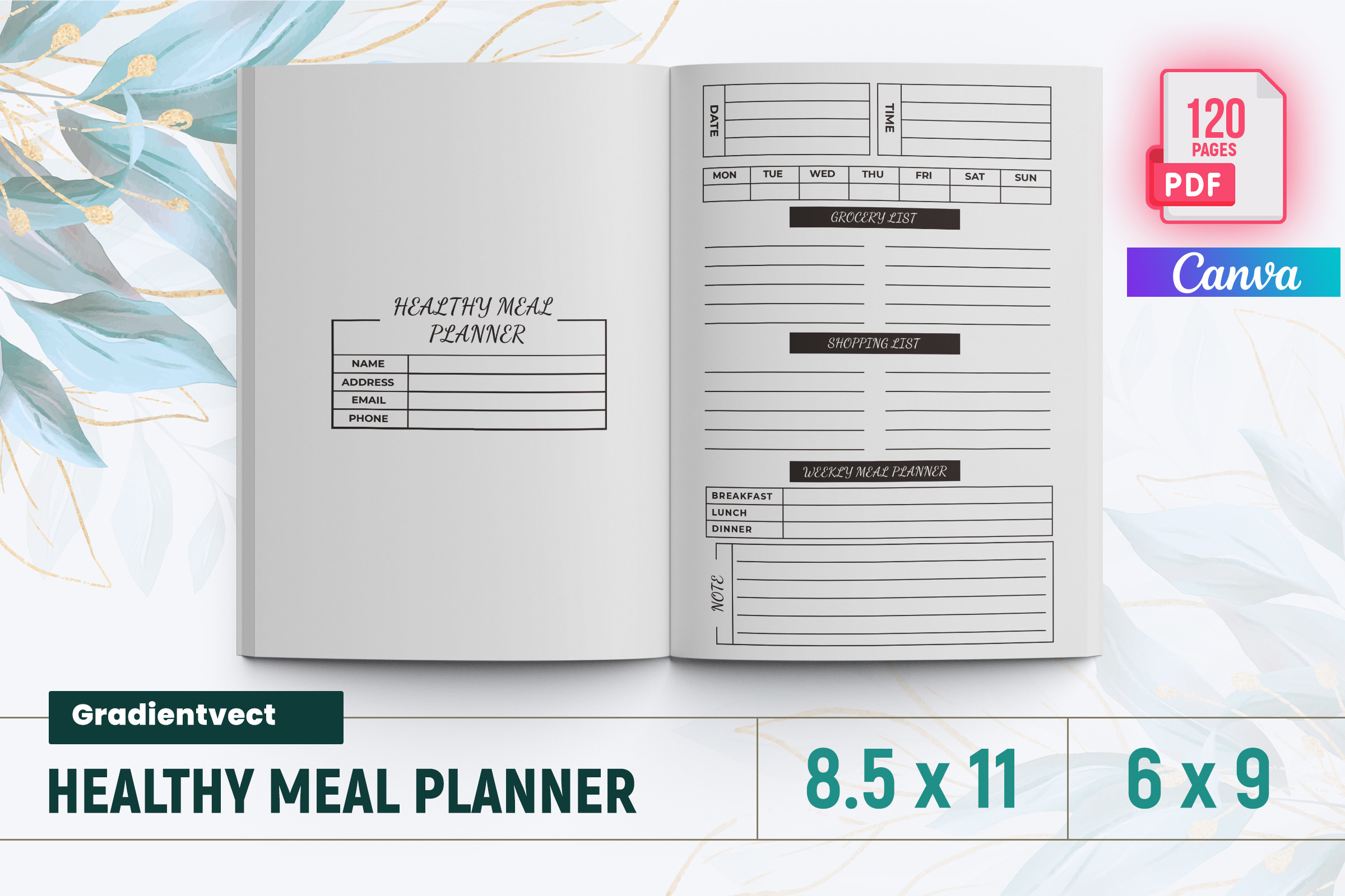 (KDP) Healthy Meal Planner Canva