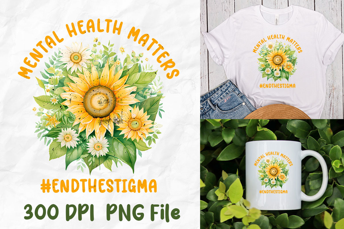 Mental Health Matters Sunflower Graphic by Unlimab · Creative Fabrica