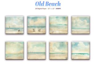 Old Beach Digital Paper Pack Graphic by DifferPP · Creative Fabrica