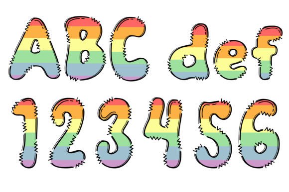 Pastel Rainbow Bundle Font font preview - 1