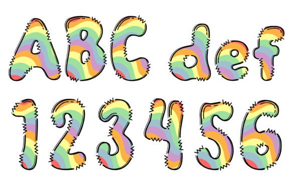 Pastel Rainbow Bundle Font font preview - 3