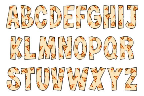 Pizza Slice Font PNG with transparent background - Preview 1