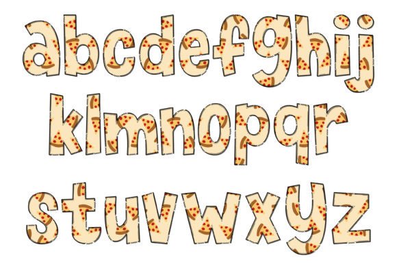 Pizza Slice Font PNG with transparent background - Preview 2