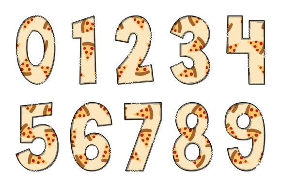 Pizza Slice Font PNG with transparent background - Preview 3