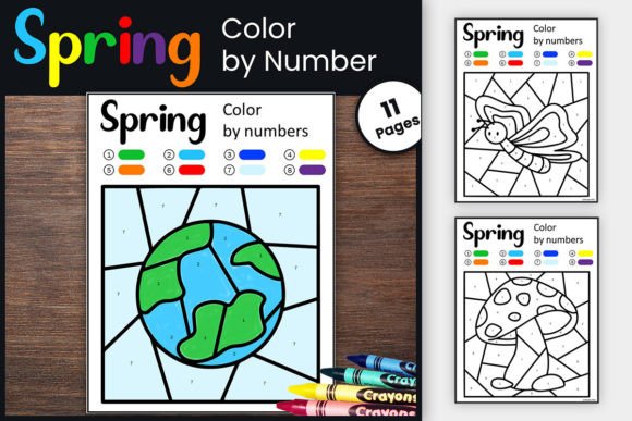 11 Seasonal Color by Number Coloring Pages