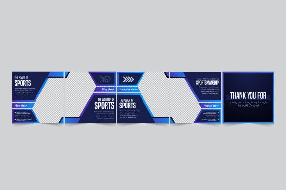Sports And Gym Instagram Carousel Graphics