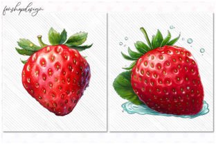 Strawberry Watercolor Clipart Graphic by FonShopDesign · Creative Fabrica