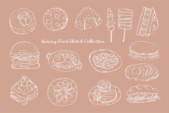Cute Hand Drawn Yummy Food Illustration