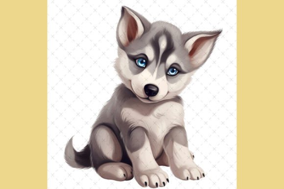 Cute smiling husky puppy sublimation PNG for Cricut mug press and 11oz coffee mug crafts