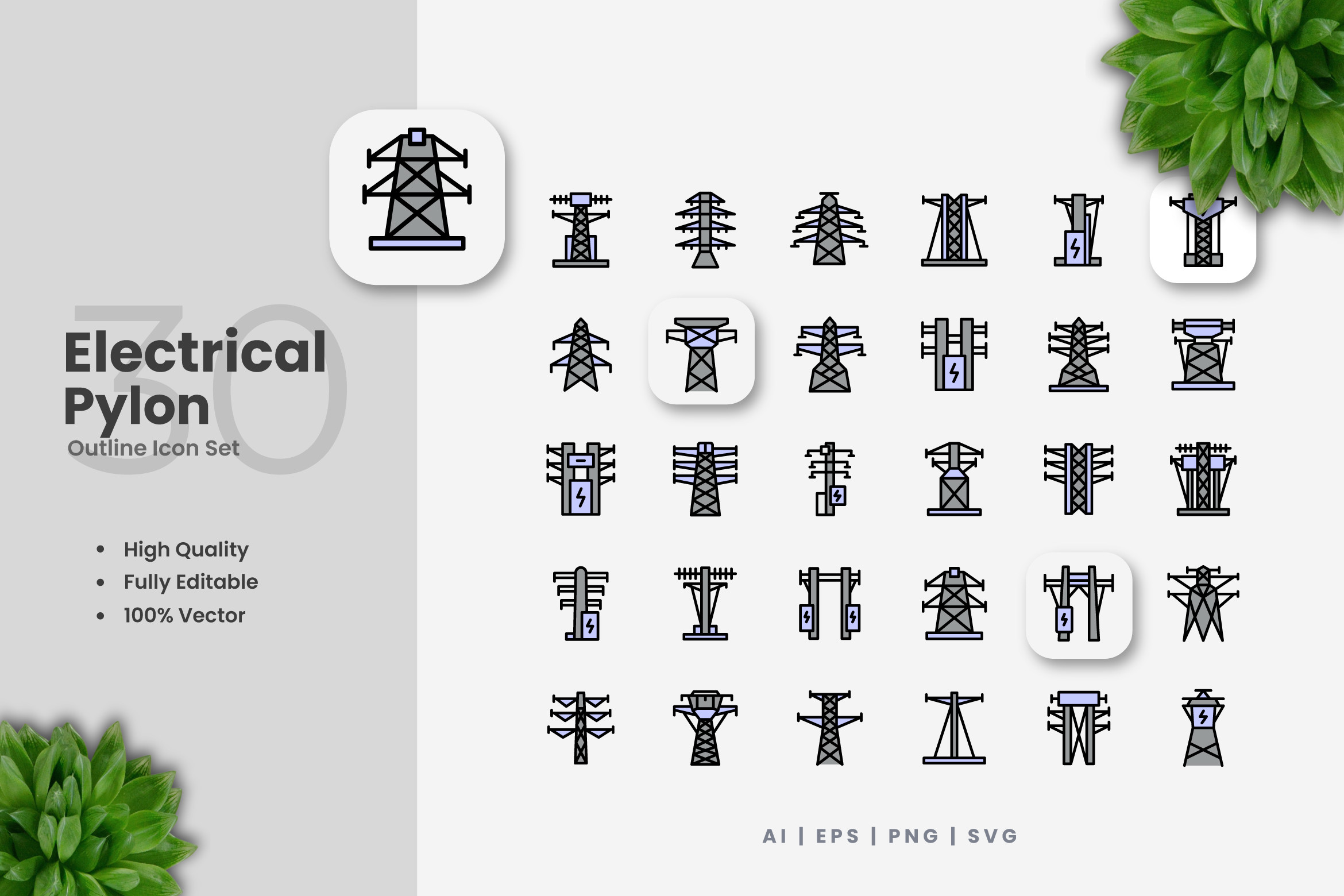 Electrical Pylon Colored Icons Graphic by upnowgraphic · Creative Fabrica