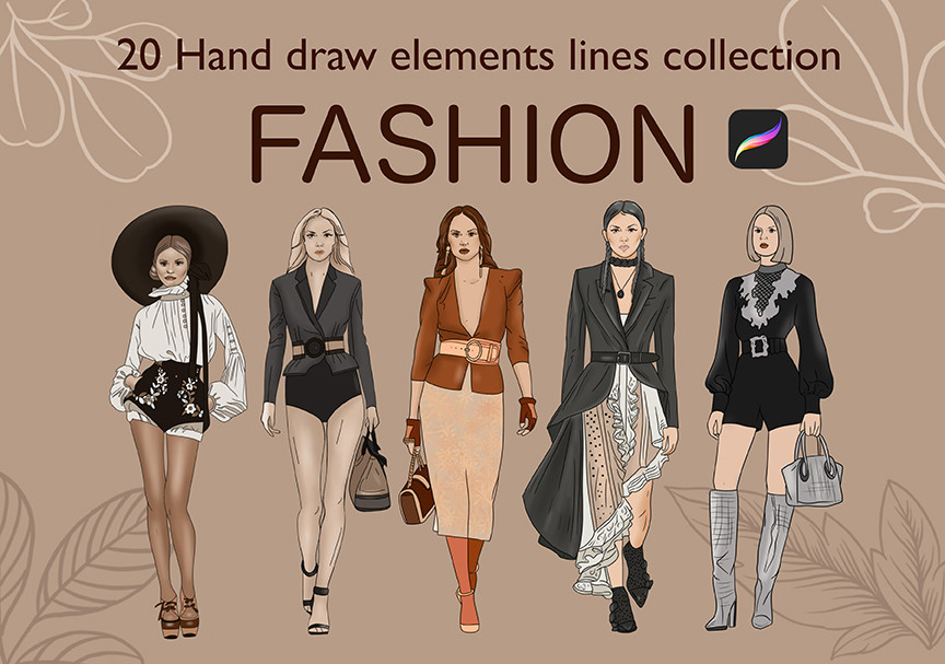 Fashion Girls Procreate STAMPS of Stamps - photo 1