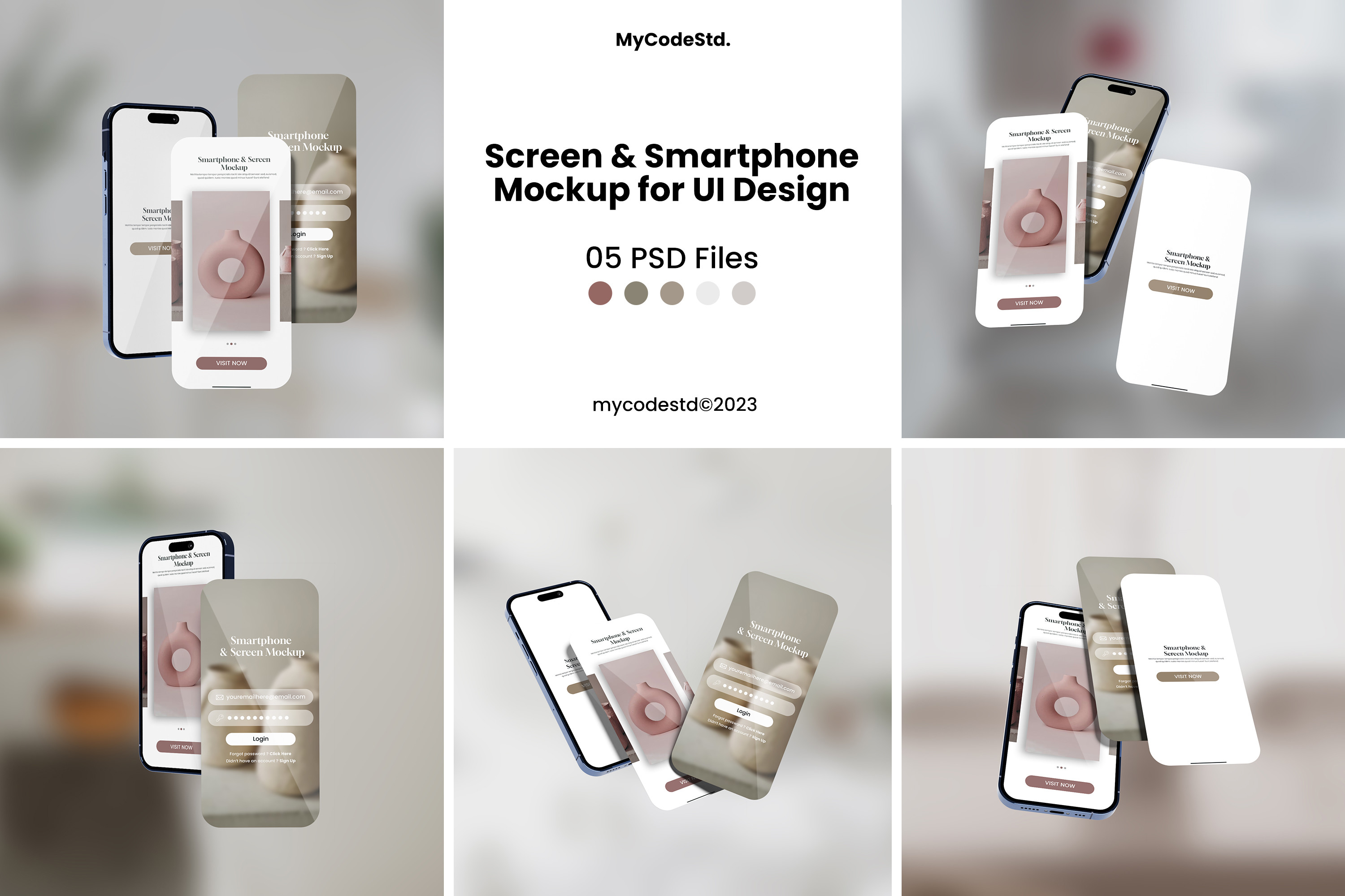 Floating Screen and Smartphone Mockup Graphic by My Code Std · Creative ...
