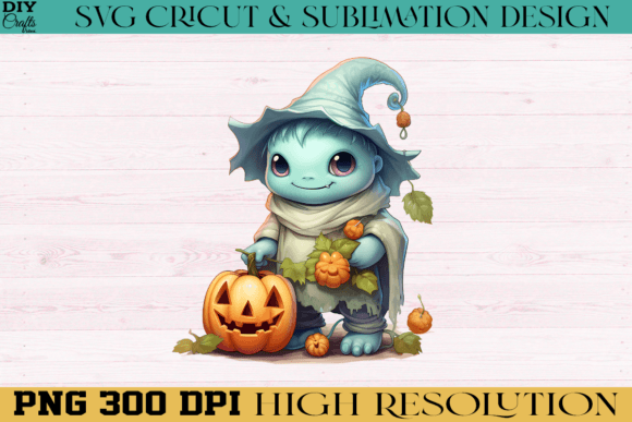 Monster with Pumpkin PNG Sublimation
