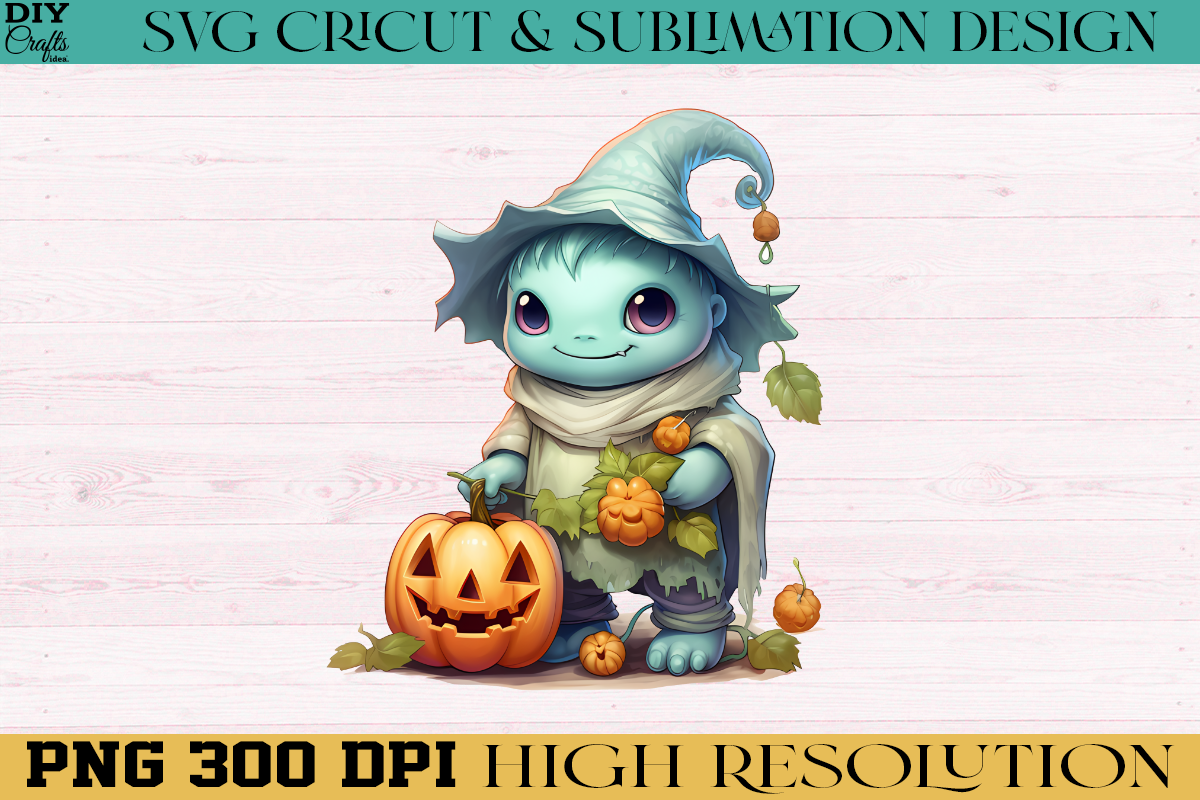 Monster with Pumpkin PNG Sublimation
