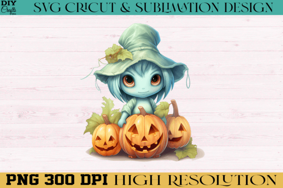Monster with Pumpkin PNG Sublimation