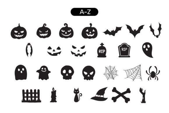 Object Halloween Font PNG with transparent background - Preview 4