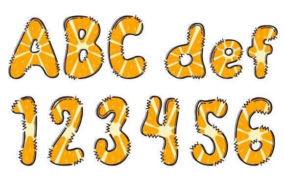 Orange Bundle Font PNG with transparent background - Preview 1