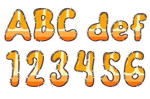 Orange Bundle Font PNG with transparent background - Preview 2