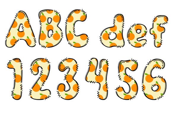 Orange Bundle Font PNG with transparent background - Preview 3