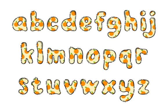 Orange V3 Font PNG with transparent background - Preview 2