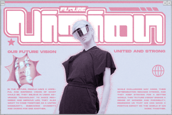 Punk Cyber Font PNG with transparent background - Preview 1
