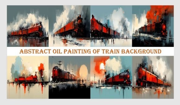Abstract Oil Train Painting Background