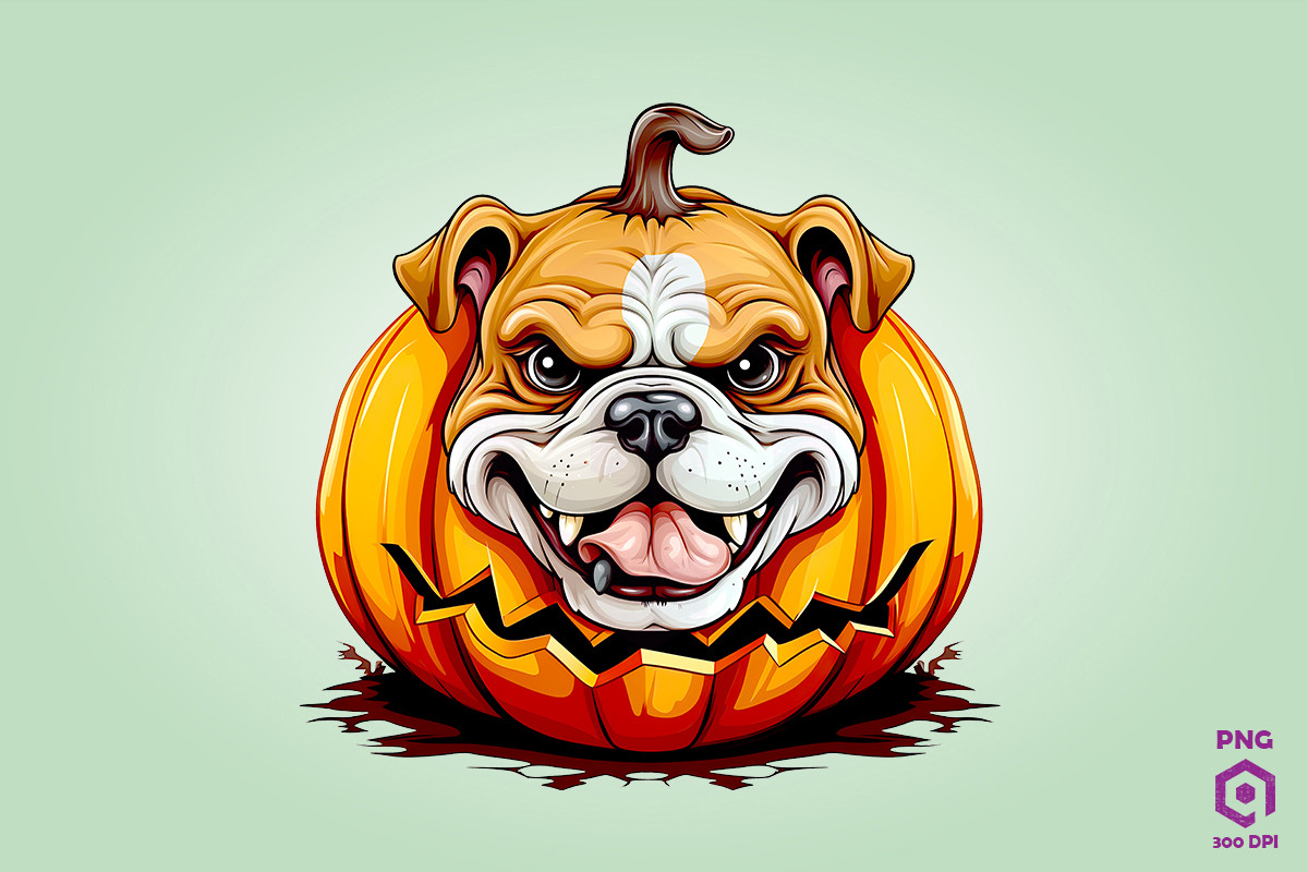 Bulldog Inside Huge Pumpkin Graphic by Quoteer · Creative Fabrica