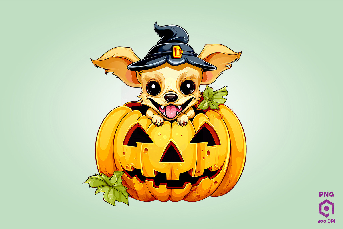 Chihuahua Inside Huge Pumpkin Graphic by Quoteer · Creative Fabrica