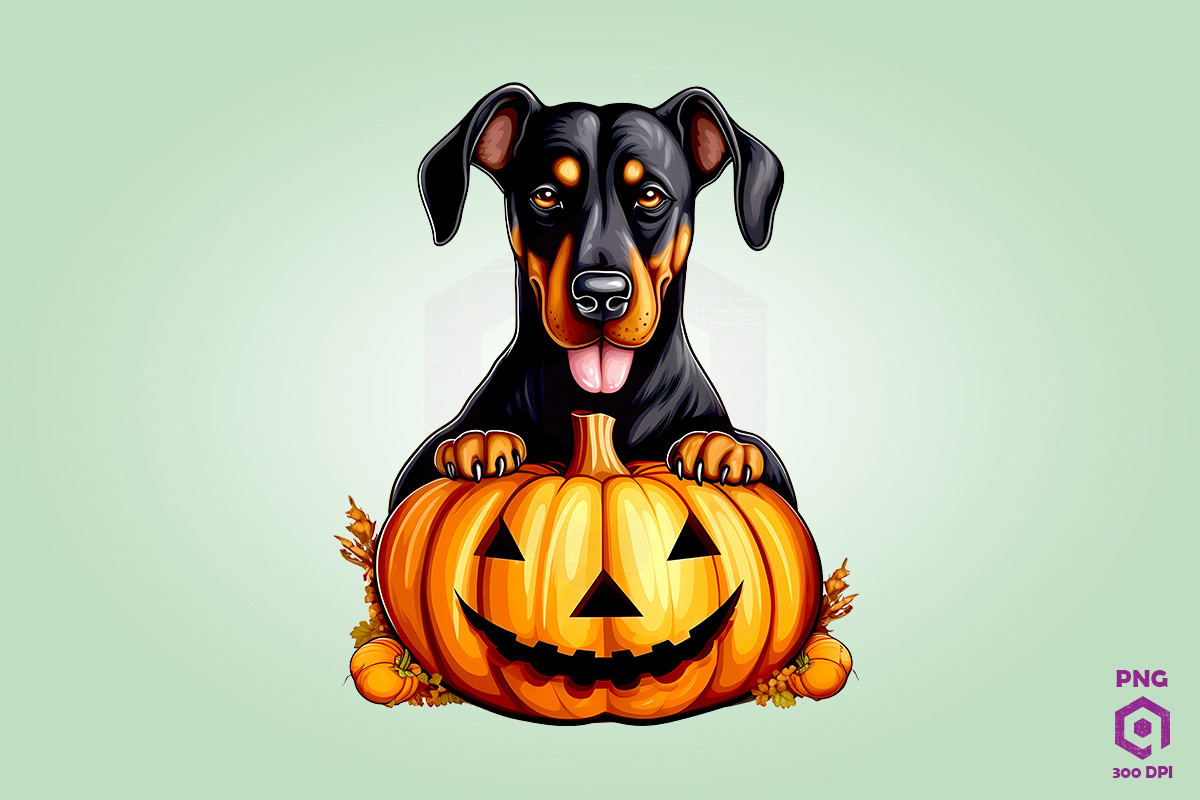 Doberman Pinscher Inside Huge Pumpkin Graphic by Quoteer · Creative Fabrica