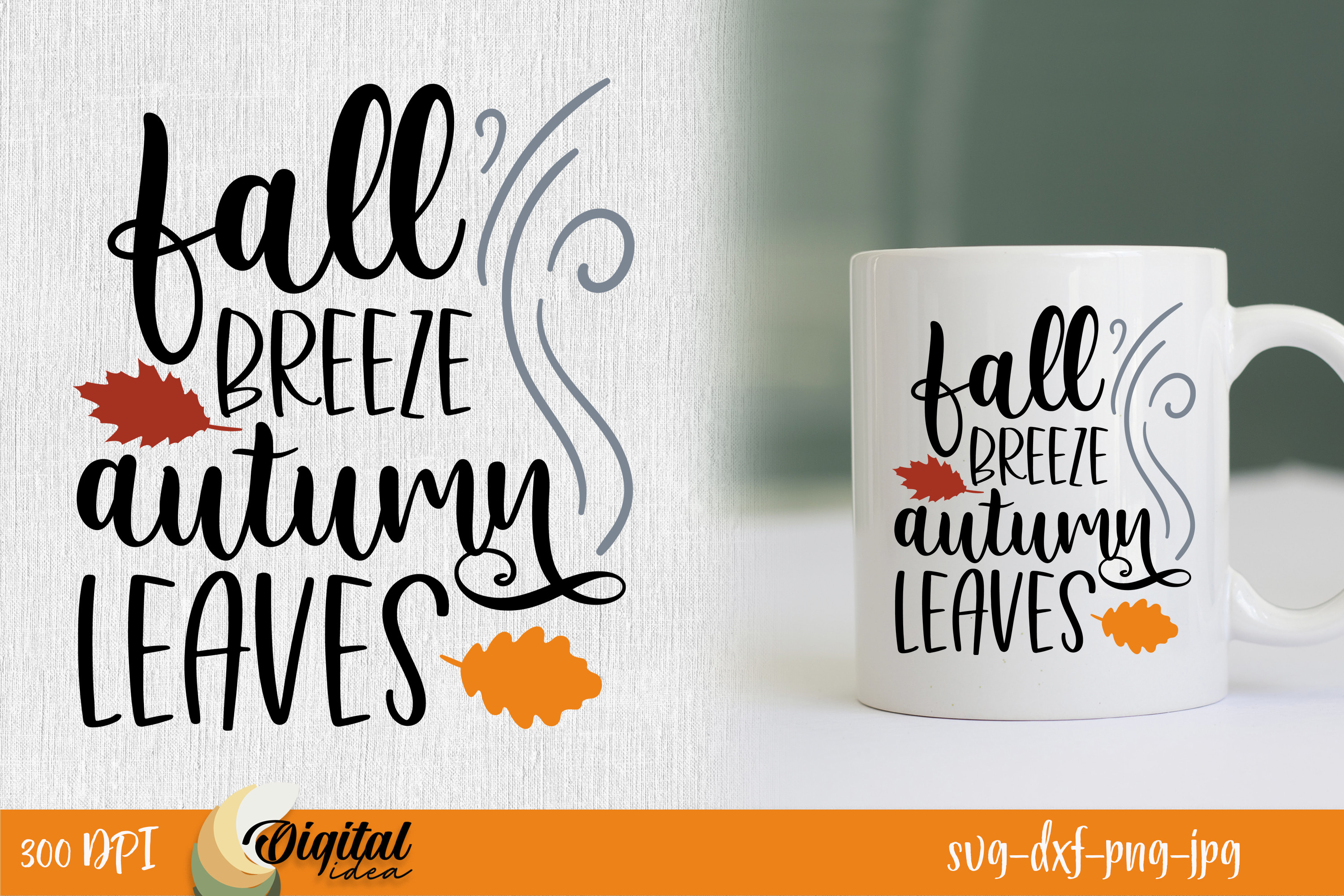 Fall Breeze Autumn Leaves | SVG Graphic by Digital Idea · Creative Fabrica