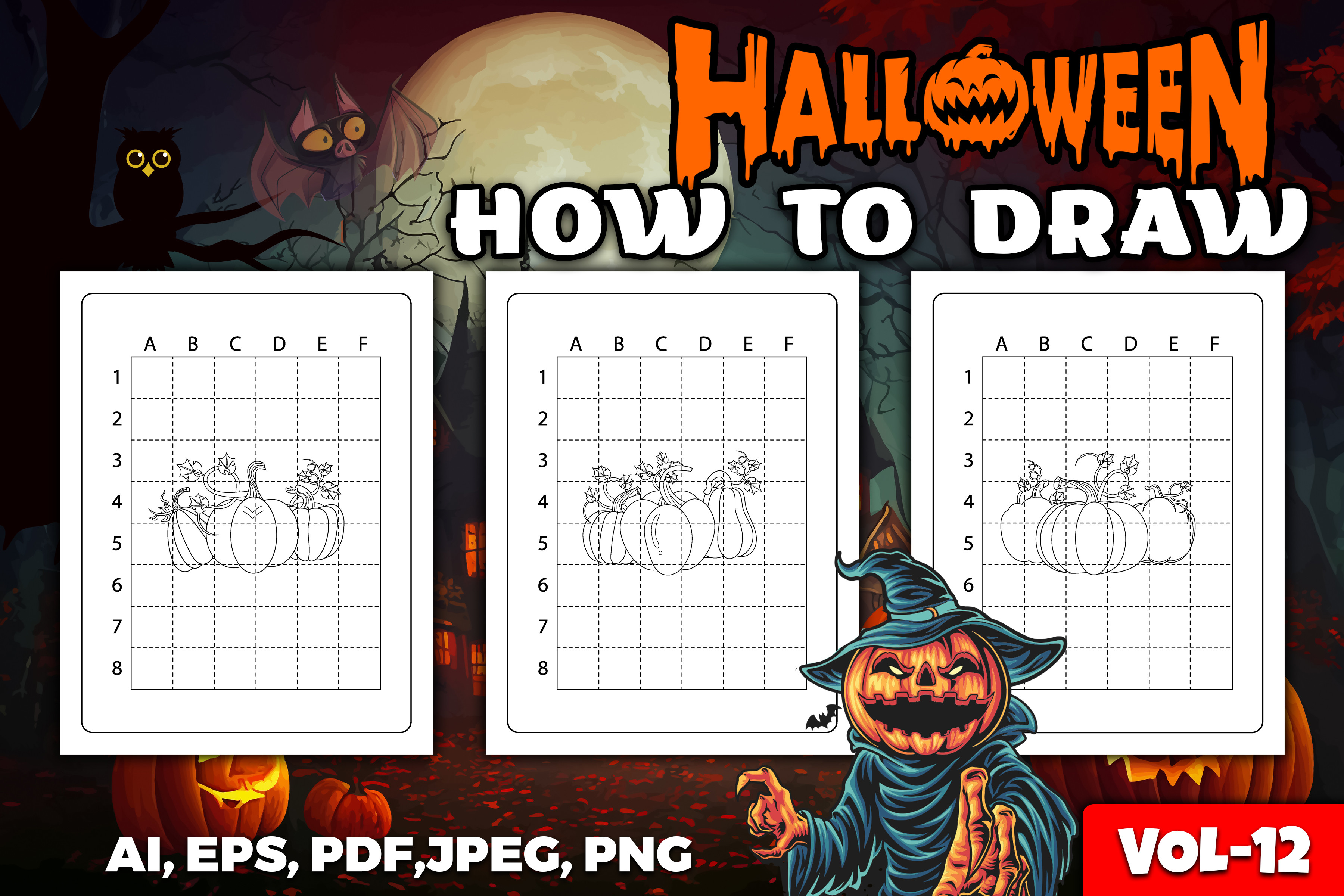 How to Draw Halloween Objects for Kids Graphic by Nipun Kundu ...