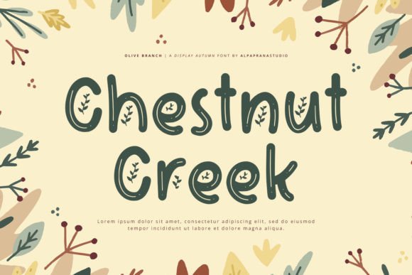 Olive Branch Font PNG with transparent background - Preview 1