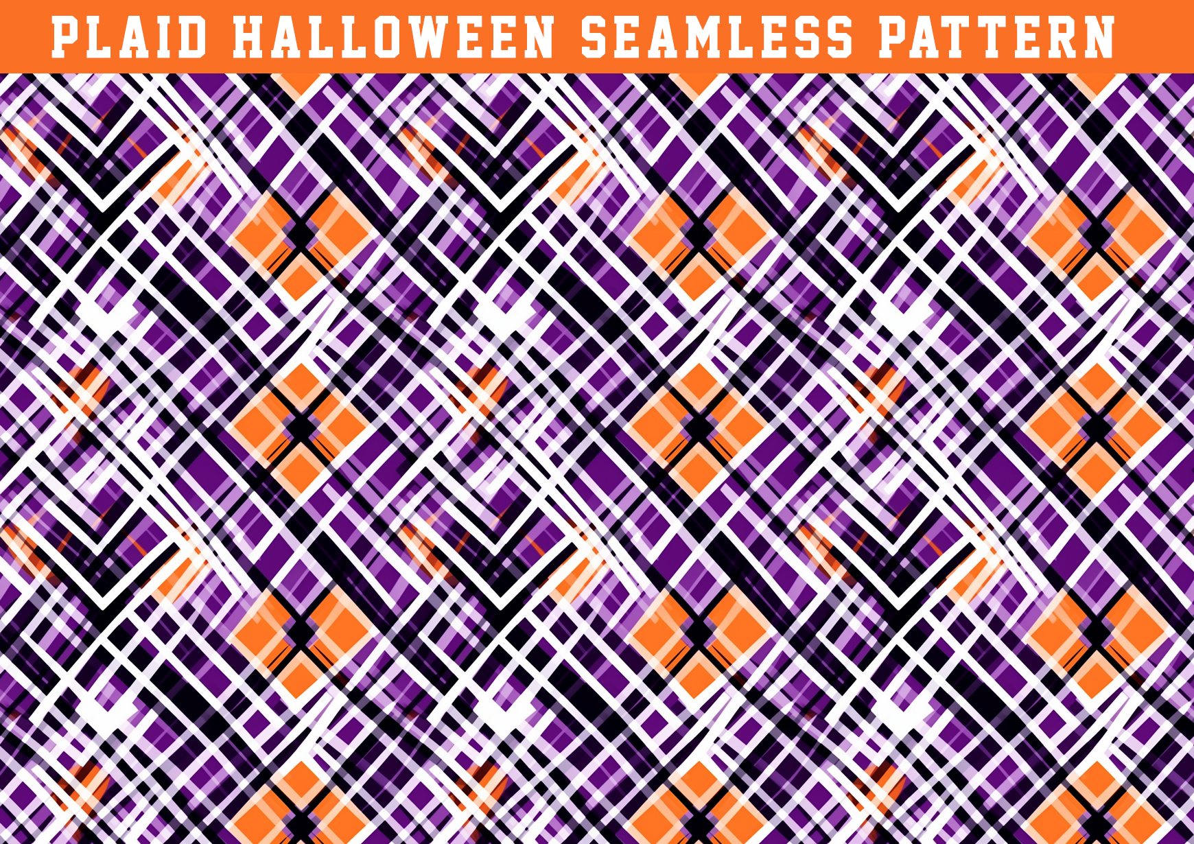 Plaid Halloween Seamless Pattern Graphic by seasonal · Creative Fabrica