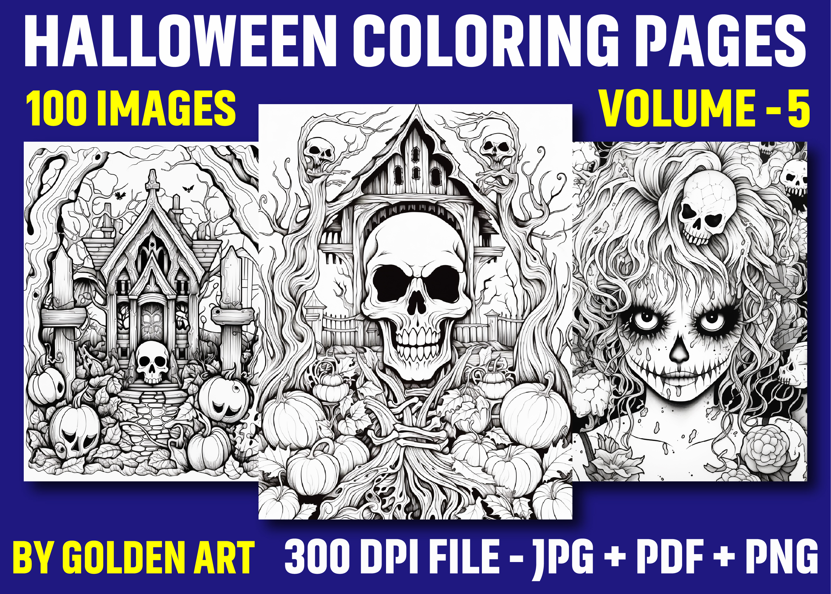 100 Adults Halloween Coloring Pages