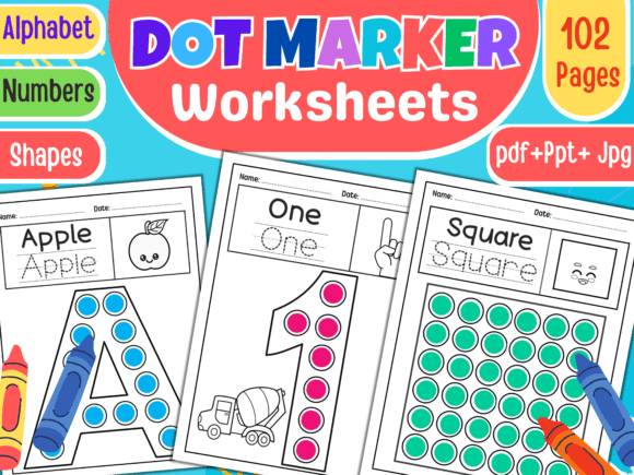 Dot Marker Worksheets for Kids.