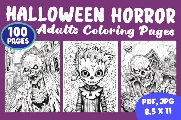 Horror Halloween Coloring Pages vol 04