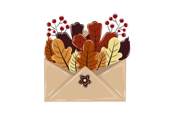 Envelope with Autumn Leaves