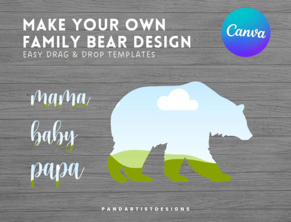 Bear Family Canva Frames
