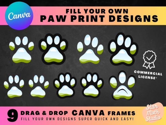 CANVA FRAMES - PAW PRINTS