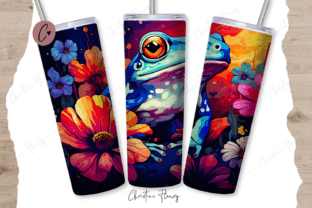 Colorful Frog 20 Oz Skinny Tumbler Wrap Graphic by Christine Fleury ...