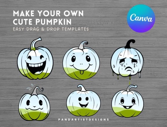 Cute Pumpkins Canva Frame Bundle for autumn designs