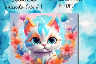 Extreme Cute Watercolor Cats # 1 Graphic by Thomas Mayer · Creative Fabrica